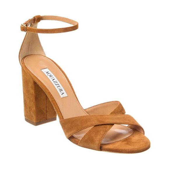 Aquazzura Divine 85 Suede Sandal Brown
